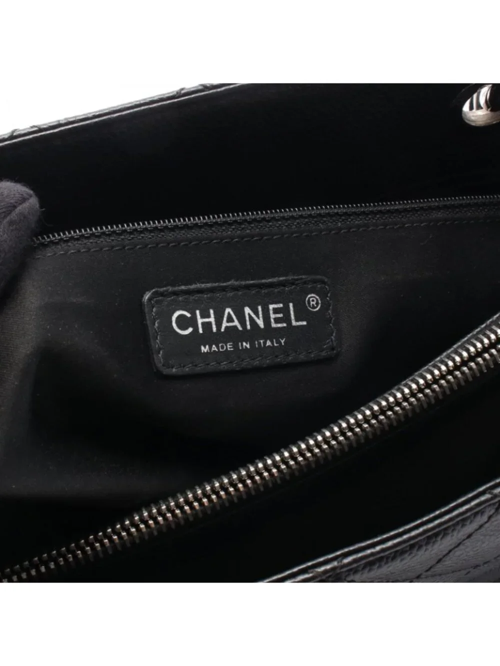 ★SOLD★ Chanel Tote Quilted Grand Shopping GST Black Caviar Leather Chain - Picture 4 of 12